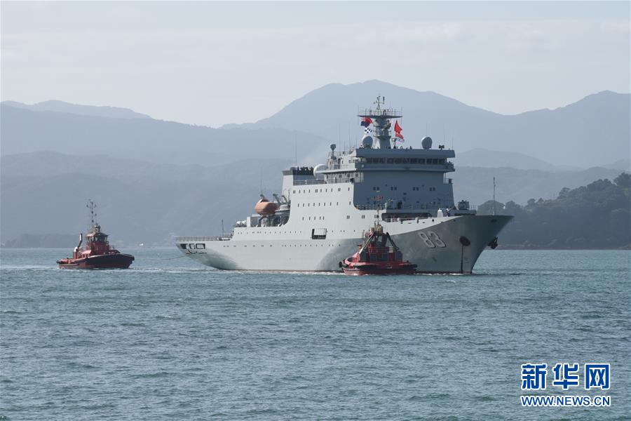 (國(guó)際)(1)中國(guó)海軍訓(xùn)練艦首次訪問惠靈頓