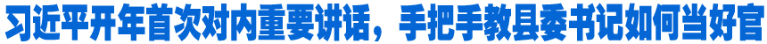習(xí)近平開(kāi)年首次對(duì)內(nèi)重要講話，手把手教縣委書(shū)記如何當(dāng)好官