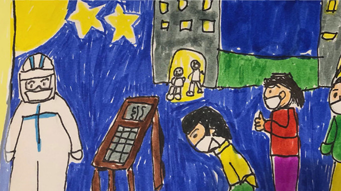 一筆一畫(huà)！童心致敬抗疫英雄