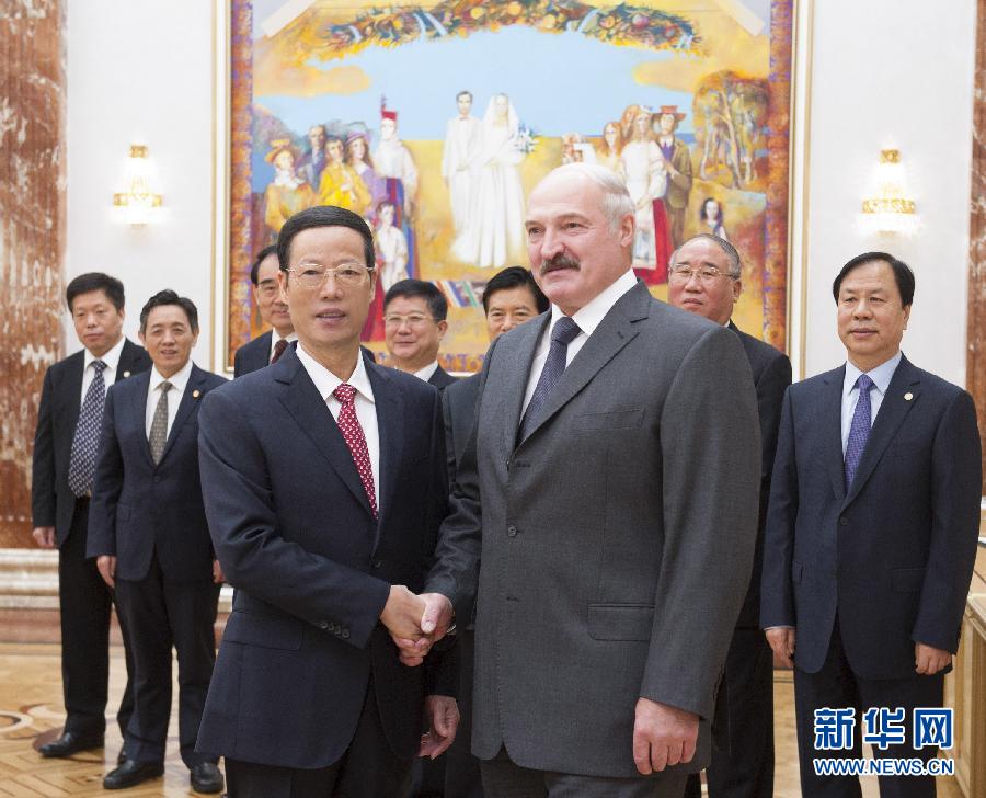 9月26日，應邀訪問白俄羅斯的國務院副總理張高麗在明斯克會見白俄羅斯總統(tǒng)盧卡申科。新華社記者王曄攝 