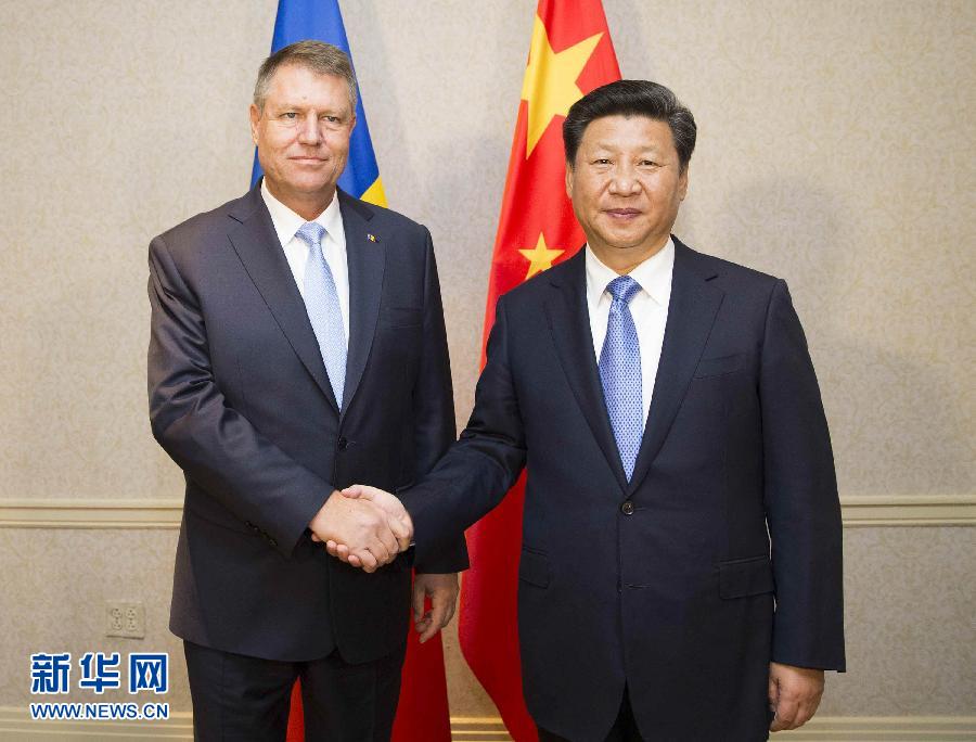 9月26日，國家主席習近平在紐約會見羅馬尼亞總統(tǒng)約翰尼斯。新華社記者黃敬文攝 